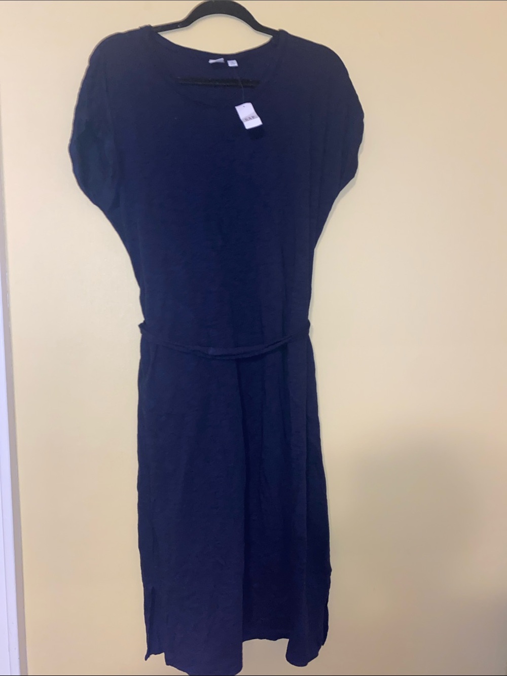 GAP Factory Navy Midi Dress with Self-Tie Belt
